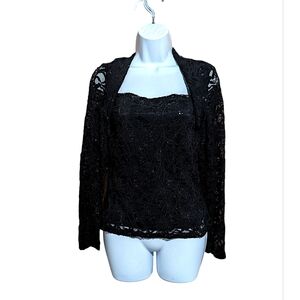 Onyx Nite Lace and Sequin Top